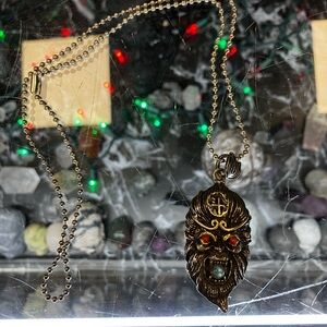 Gold and Red Pendant Necklace